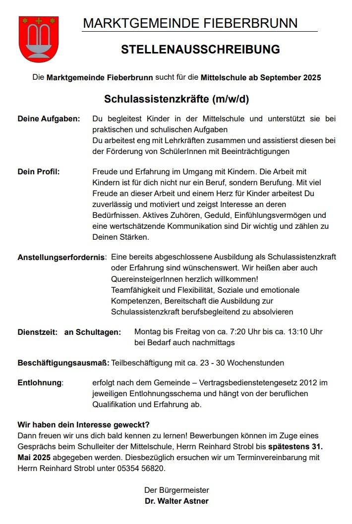 Ausschreibung Schula25